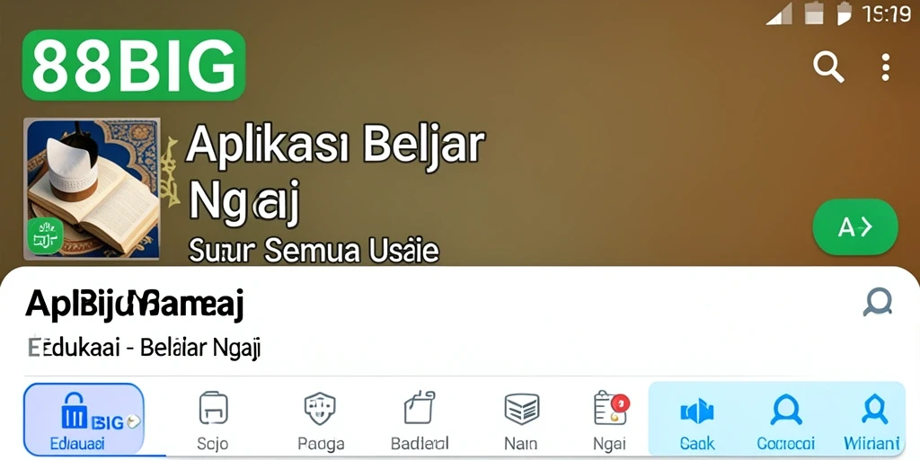 Tampilan antarmuka 88BIG dengan fitur Belajar Ngaji yang mudah digunakan.