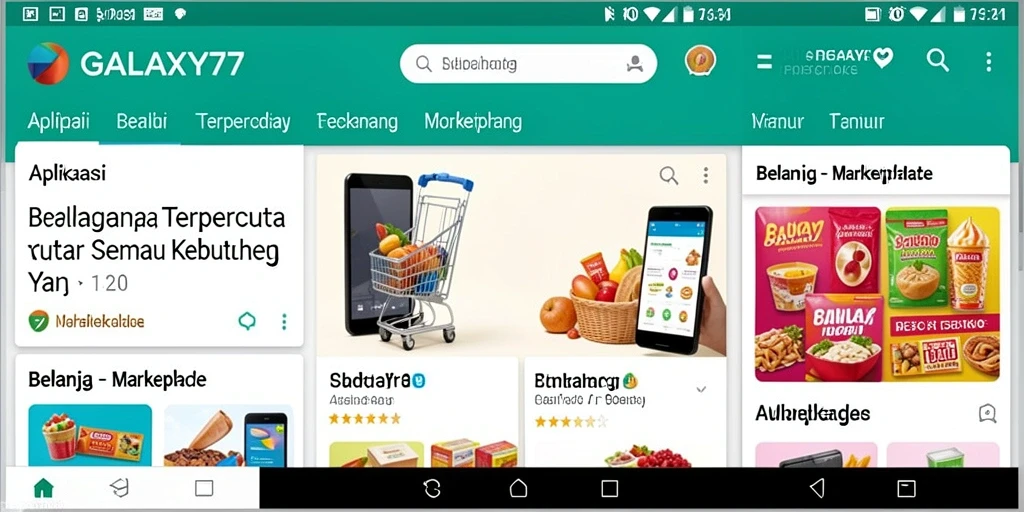 Screenshot utama GALAXY77 menampilkan antarmuka Marketplace yang menarik dan mudah digunakan.