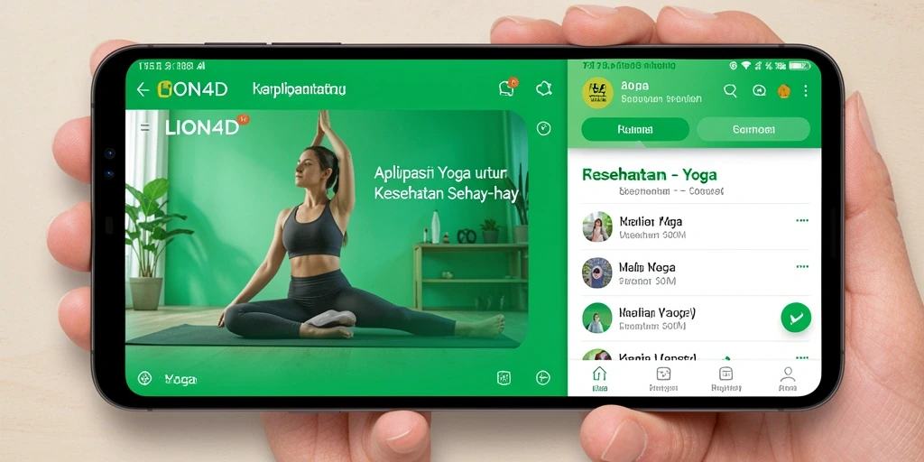 Tampilan antarmuka aplikasi LION4D yang user-friendly untuk latihan yoga.