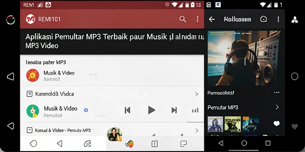 Antarmuka pengguna elegan dan fungsional aplikasi Pemutar MP3